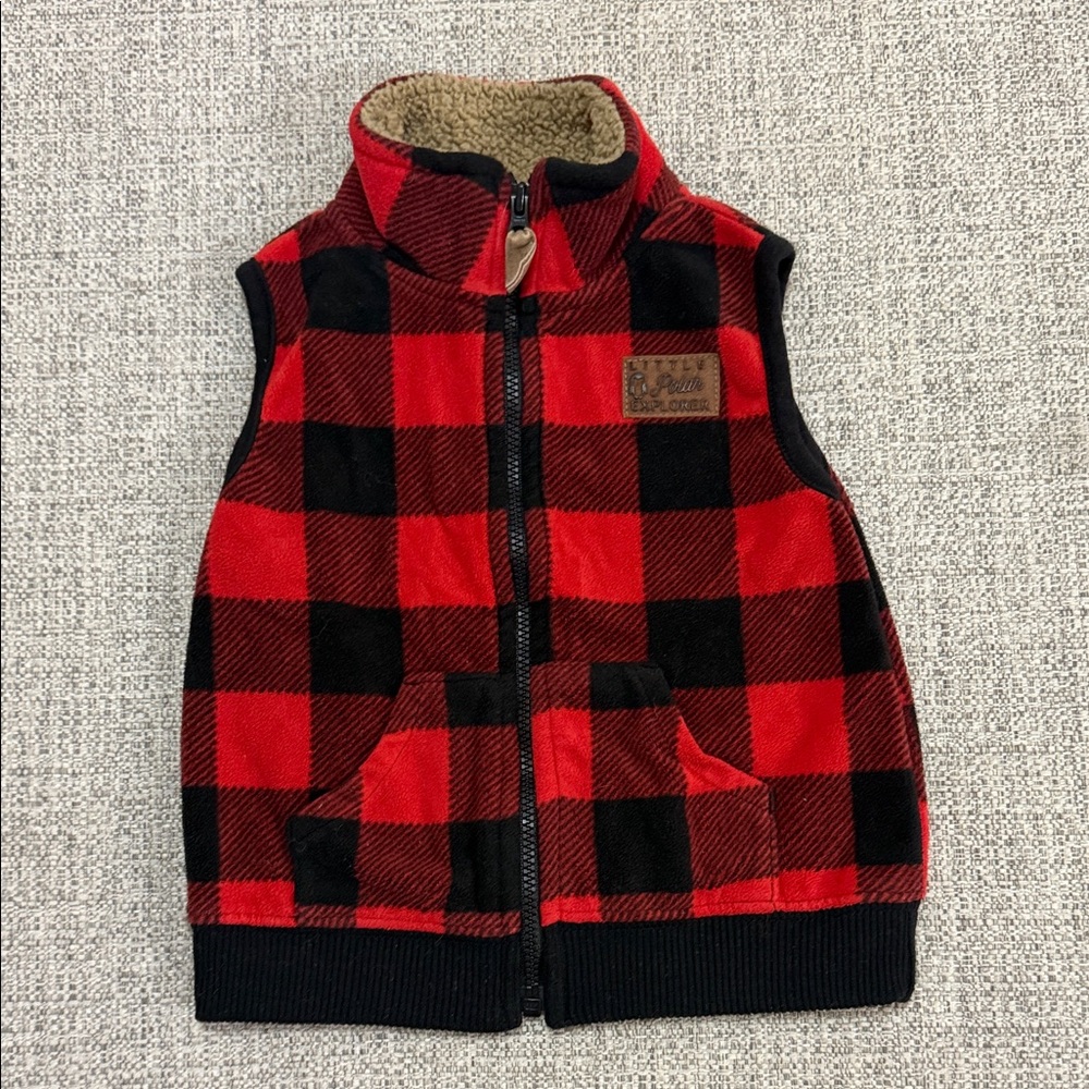 Carter's Red and Black Checkered Vest